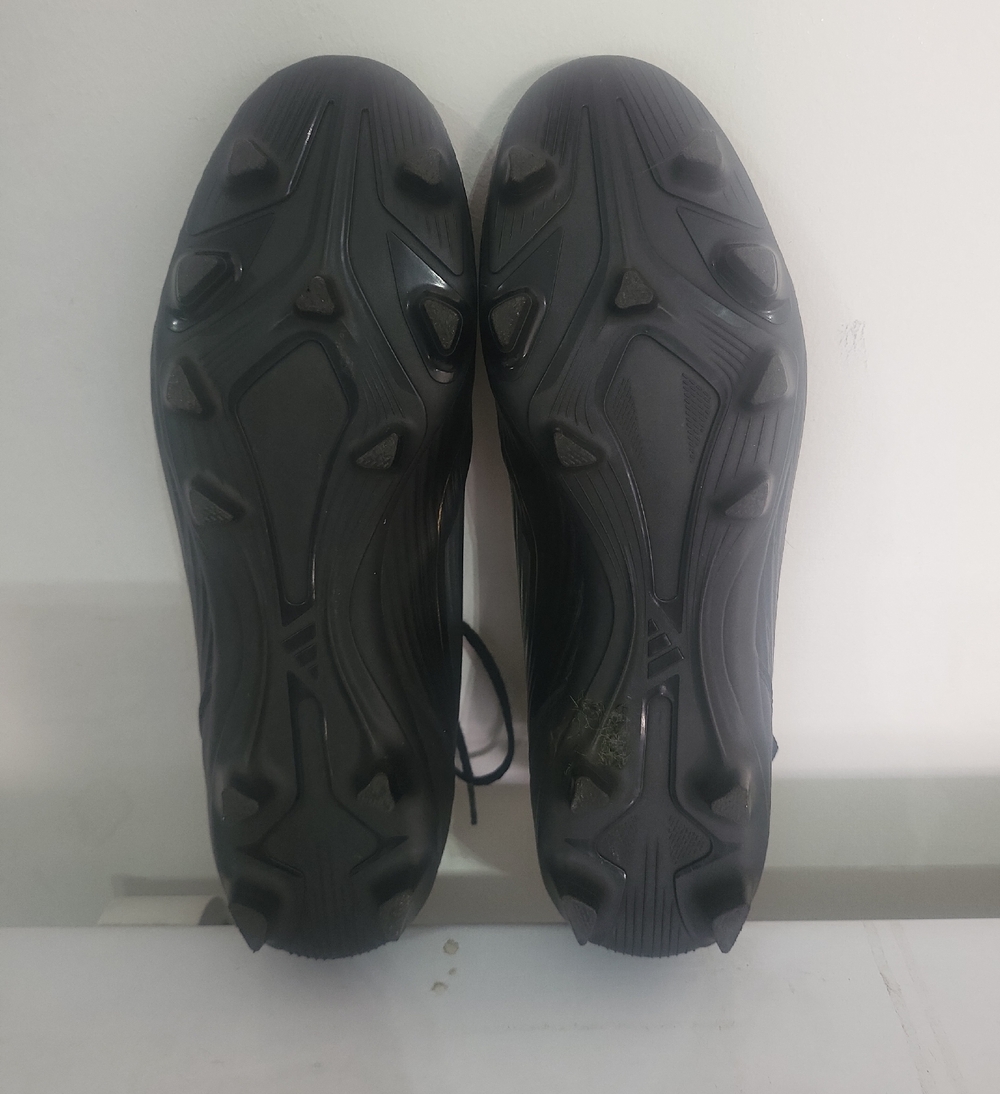 Adidas Men's Black Soccer Cleats with Silver Stripes - Picture 7 of 8